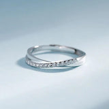 Micro-set Zircon Cross Ring 3-Color Titanium Steel Wedding Charm Jewelry (GR244)