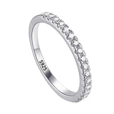 Tibetan Silver CZ Zirconia Stackable Wedding Band Jewelry