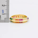 Copper Zircon Rings Colorful Wedding Rings Gift