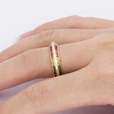 Copper Zircon Rings Colorful Wedding Rings Gift