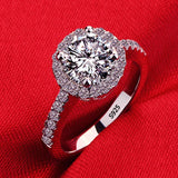 Tibetan Silver CZ Zircon Rings for Women Bride Wedding