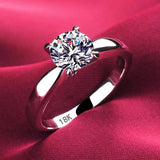 Tibetan Silver CZ Zircon Rings for Women Bride Wedding