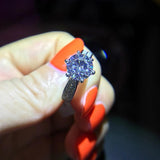 Tibetan Silver Rings for Women 2ct Zircon CZ Wedding Band