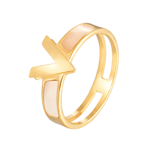 Vintage Shell V Ring Stainless Steel Titanium Engagement Wedding Rings