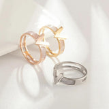 Vintage Shell V Ring Stainless Steel Titanium Engagement Wedding Rings