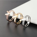 Vintage Shell V Ring Stainless Steel Titanium Engagement Wedding Rings