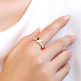 Vintage Shell V Ring Stainless Steel Titanium Engagement Wedding Rings