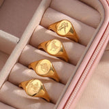 Dainty 12 Constellation Pattern Rings Stainless Steel Tarnish Jewelry