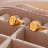Dainty 12 Constellation Pattern Rings Stainless Steel Tarnish Jewelry
