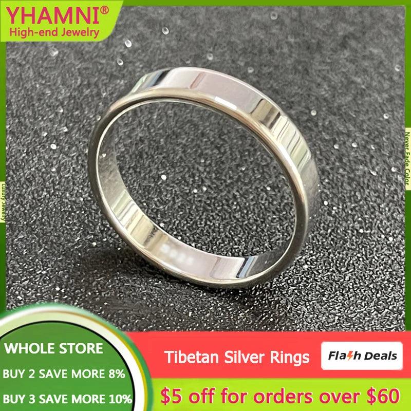 4mm Tibetan Silver Wedding Band Unisex Finger Rings