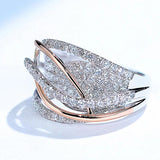 Two-tone Rings for Women Silver/Rose Wedding Party Ladies Rings