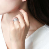 Two-tone Rings for Women Silver/Rose Wedding Party Ladies Rings