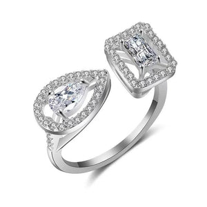 Water Drop CZ Bridal Wedding Ring