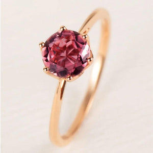 Red Crystal Ruby Ring Tibetan Silver Wedding Jewelry Women