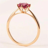Red Crystal Ruby Ring Tibetan Silver Wedding Jewelry Women