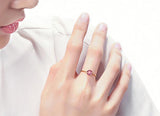 Red Crystal Ruby Ring Tibetan Silver Wedding Jewelry Women