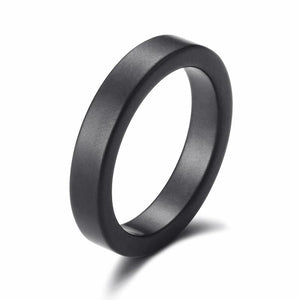 Frosted Ceramic Women's Ring 4mm - Classic Jewelry