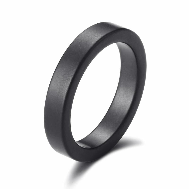 Frosted Ceramic Women's Ring 4mm - Classic Jewelry