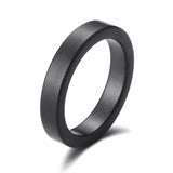 Frosted Ceramic Women's Ring 4mm - Classic Jewelry