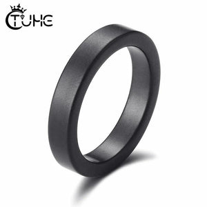 Frosted Ceramic Women's Ring 4mm - Classic Jewelry