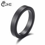 Frosted Ceramic Women's Ring 4mm - Classic Jewelry
