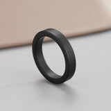 Frosted Ceramic Women's Ring 4mm - Classic Jewelry