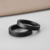 Frosted Ceramic Women's Ring 4mm - Classic Jewelry