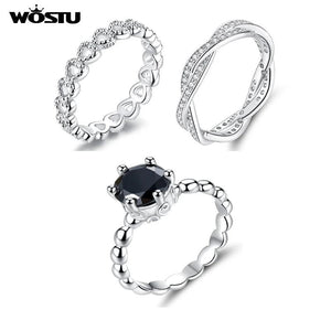 Silver Plated Heart Love Ring for Women, Stackable Forever Ring