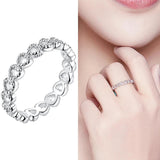 Silver Plated Heart Love Ring for Women, Stackable Forever Ring