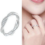 Silver Plated Heart Love Ring for Women, Stackable Forever Ring