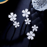 CWWZircons Flower Adjustable Cuff Ring for Women R256