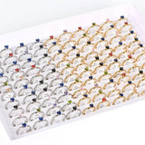 10Pcs Mix Style Zircon Stainless Steel Love Rings Women Wedding Engagement