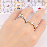 10Pcs Mix Style Zircon Stainless Steel Love Rings Women Wedding Engagement