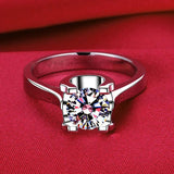 Square Crystal Zircon Rings Wedding Band Lady Accessories