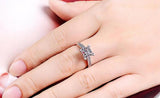 Square Crystal Zircon Rings Wedding Band Lady Accessories