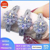 Tibetan Silver Ring Round 8mm Cubic Zircon Wedding Accessory
