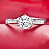 Allergy Pure Tibetan Silver Rings Round Clear Cubic Zircon Wedding Band