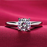 Allergy Pure Tibetan Silver Rings Round Clear Cubic Zircon Wedding Band