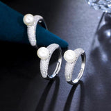 CWWZircons CZ Silver Plated Pearl Rings R270