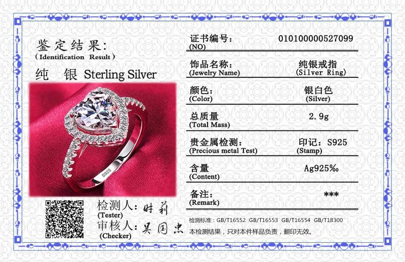Tibetan Silver Heart Zirconia Stone Rings Wedding Jewelry