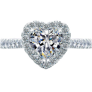 Tibetan Silver Heart Zirconia Stone Rings Wedding Jewelry