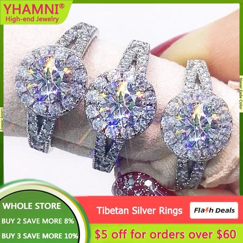 Tibetan Silver Wedding Band Ring with Cubic Zircon - Women's Jewelry