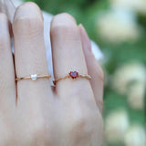 Tibetan Silver Ruby Heart Ring for Women