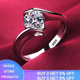 Tibetan Silver Rings 5A Zirconia Wedding Bands Bride Jewelry