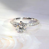 Sterling Silver Zirconia Ring Bridal Wedding Fine Jewelry