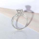 Sterling Silver Zirconia Ring Bridal Wedding Fine Jewelry