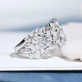 Flower Petal Spin CZ Rings for Women CC3146