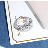 Flower Petal Spin CZ Rings for Women CC3146