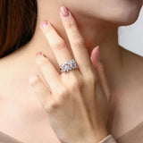 Flower Petal Spin CZ Rings for Women CC3146