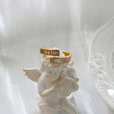 Crystal Zircon Cross Ring Stainless Steel Female Jewelry